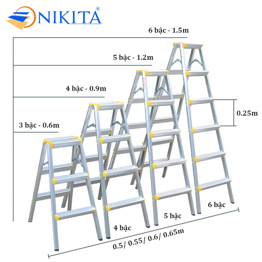 Thang nhôm ghế bậc lớn NIKITA KEIWA