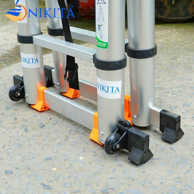 Thang rút chữ A đa năng có bánh xe NIKITA