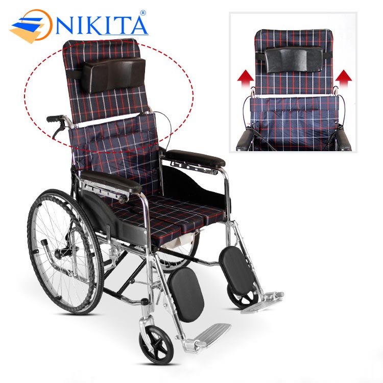 Xe lăn cho người già có bô vệ sinh Nikita 213-1 vừa ngồi vừa nằm